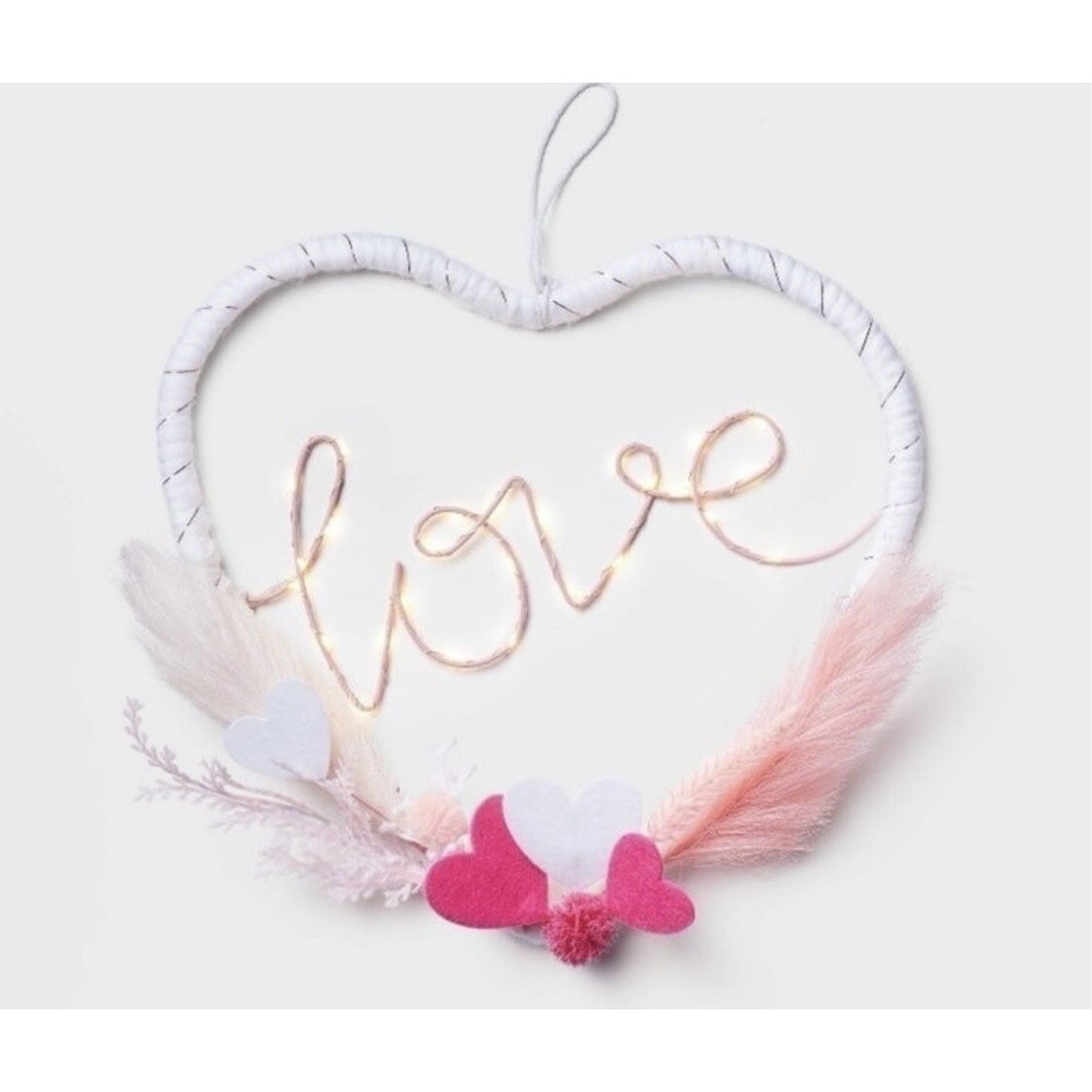 Heart Love Light Up Wall Decor White Wire String Lights Romantic Valentine